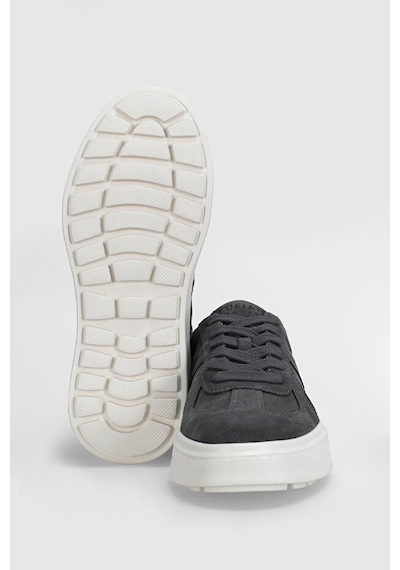 Lufian Jaques Erkek Süet Deri Sneakers Ayakkabı Süet Gri Beyaz