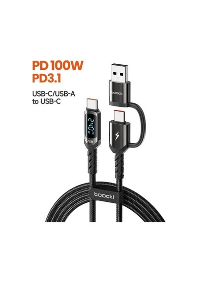 Toocki 240w 2'si 1 Arada Usb-a / Usb-c To Usb-c Hızlı Şarj Ve Veri Aktarım Kablosu 1 Metre