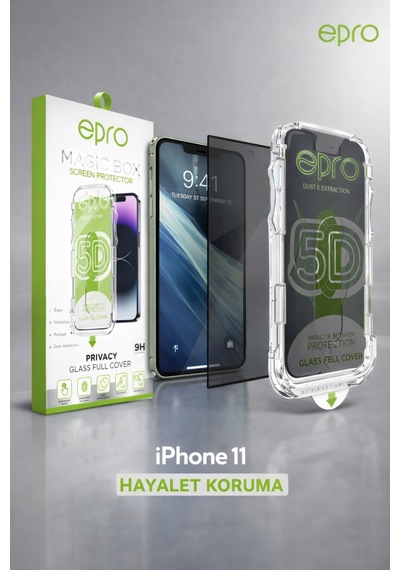 Epro İphone 11 Uyumlu Magic Box 5d Tam Kaplama Hayalet Gizlilik Ekran Koruyucu