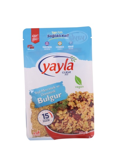 Yayla Gurme Fit Yeşil Mercimek Domates Bulgur 360 G - 8 Adet Tarı