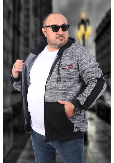Moc Grande Mocgrande Büyük Beden Erkek Sweat The Frontier 22726 Sıyah SIYAH