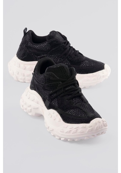 Mubiano Kadın Sneaker Kalın Taban Yılan Baskı Detaylı Bağcıklı Spor Ayakkabı Stellix Siyah Siyah Mubiano Kadın Sneaker Kalın Taban Yılan Baskı Detaylı Bağcıklı Spor Ayakkabı Stellix Siyah Siyah