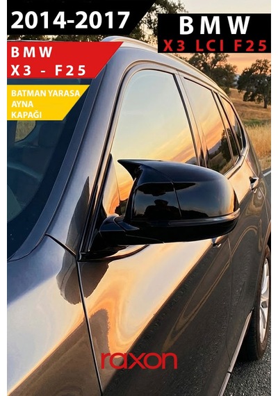 Bmw X3 Lcı F25 2014 2017 Batman & Yarasa Ayna Kapağı Parlak Piano Black Sport