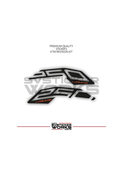 Ktm Duke Sticker Set Revizyon Sticker Etiket Modeli Model 6