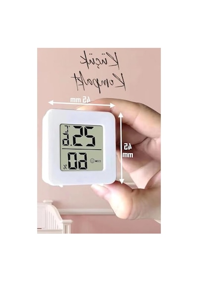 4 Adet Mini Lcd Ekran Sıcaklık Ve Nem Ölçer, Beyaz Renk