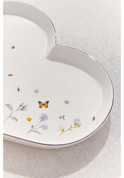 Pasabahce Petite Fleur Kalp Porselen Servis Tabağı - 1 Adet Çok Renkli