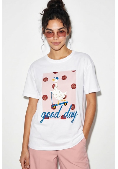 Shade Kadın Good Day Baskılı Nakış Detaylı Relaxed Fit T-shirt 7642 60286117 - Beyaz Shade Kadın Good Day Baskılı Nakış Detaylı Relaxed Fit T-shirt 7642 60286117 - Beyaz