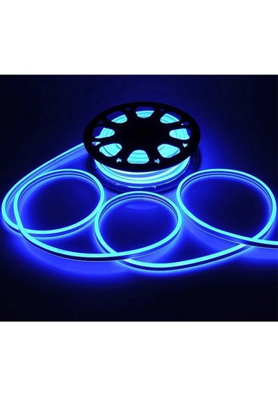 Neon Led Şerit 5metre Mavi Led Zincir Bandı Hortum Esnek Dekoratif Aydınlatma Işık 12v 10w 1. Gen.