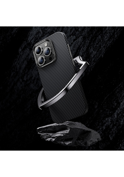 Apple Uyumlu iPhone 14 Pro Kılıf Karbon Fiber Benks 600D Essential Kevlar Kapak