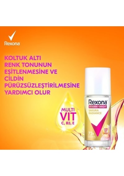 45 Ml Kadın Roll On Deodorant, Sakura Radiance İle Ferahlatıcı