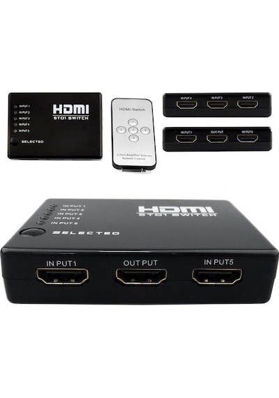 Mesh Kumandalı Full Hd 1080P Kablosuz Hdmi 5 Port 5*1 Switch
