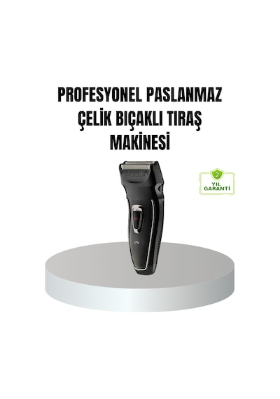 Profesyonel Şarjlı Saç Ve Sakal Tıraş Makinesi Çelik Bıçaklı, Ayarlanabilir Başlıklı, Kablosuz