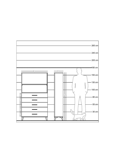 Arges Dolap 2 Raflı 5 Çekmeceli 88x30x163 Çam-antrasit Çam Arges Dolap 2 Raflı 5 Çekmeceli 88x30x163 Çam-antrasit Çam