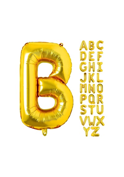 B Harf Gold Folyo Balon16 İnç 36 cm