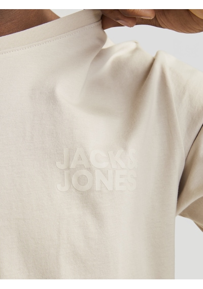 Jack & Jones Jack Jones Yazılı Erkek Bisiklet Yaka Tişört 12151955 Bej