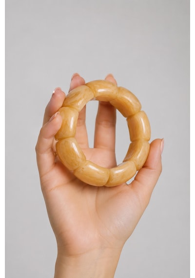 Bej Bubble Form Bileklik