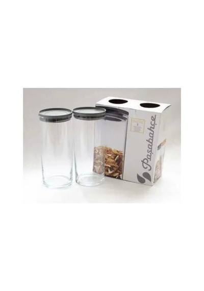 Paşabahçe 43756 Vacuum Glass Jar - 2 Adet Breakfast Club Gri Kapaklı Kavanoz 1230 Cc Kutulu