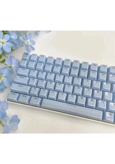 Mekanik Klavye Crystal Jelly Keycap -136 Tuşlu Yarı Saydam  Rgb Tuş Takımı Blue
