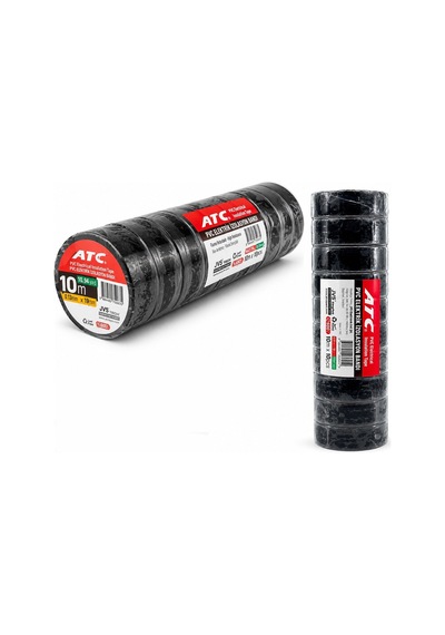 Atc Pvc İzolasyon Elektrik Bandı 10mm 0.13x19x11yds Siyah Lüx - 10'li Paket