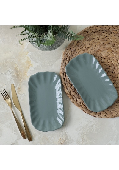 Keramika Yeşil Sirius Kayık Tabak 23 Cm 2 Adet 326