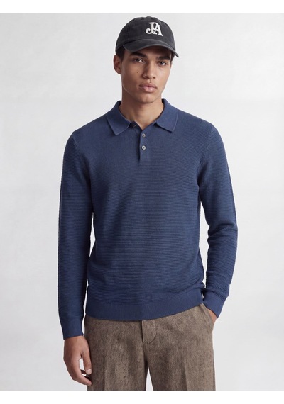 Jack & Jones Jprblurıley Knıt Polo Ls Blue