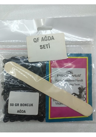 Boncuk Ağda Set Siyah