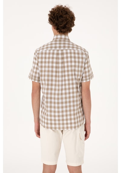 U.s. Polo Assn. Erkek Vizon Gömlek Kısa Kollu 50300221-vr052 Vizon