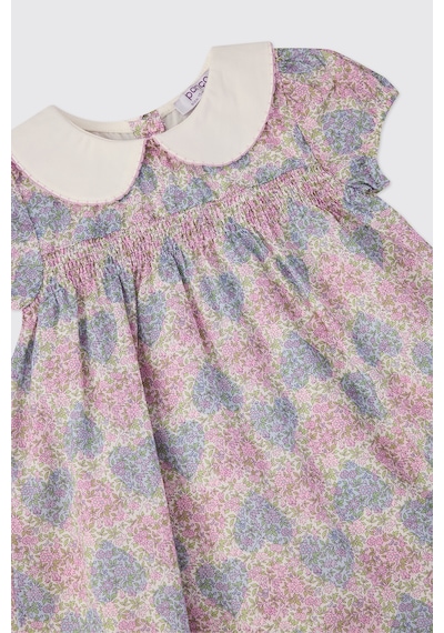 Panço Liberty Kumaş Çiçek Desenli Yenidoğan Elbise Mor 5621GN26002