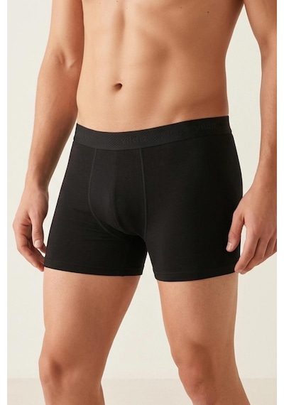 Yıldız Çamaşır Erkek Modal Likralı Boxer 36-37-38-39-40-41-42 - 6 Adet Siyah