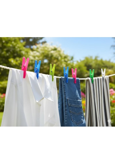 Orret Home 24 Adet Çamaşır Mandalı Yaylı Plastik Mandal Seti, Dayanıklı Ve Renkli Mandal, Çamaşır Asma Ve Çok Renkli