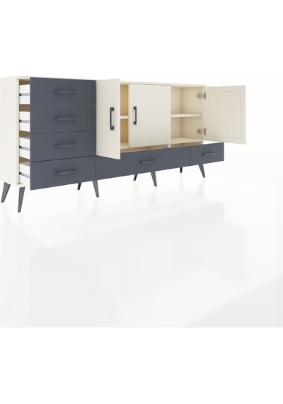 Arges Konsol 4 Raflı 6 Çekmeceli 3 Kapaklı 176x30x83 Aytaşı-aytaşı/antrasit Aytaşı/antrasit Arges Konsol 4 Raflı 6 Çekmeceli 3 Kapaklı 176x30x83 Aytaşı-aytaşı/antrasit Aytaşı/antrasit