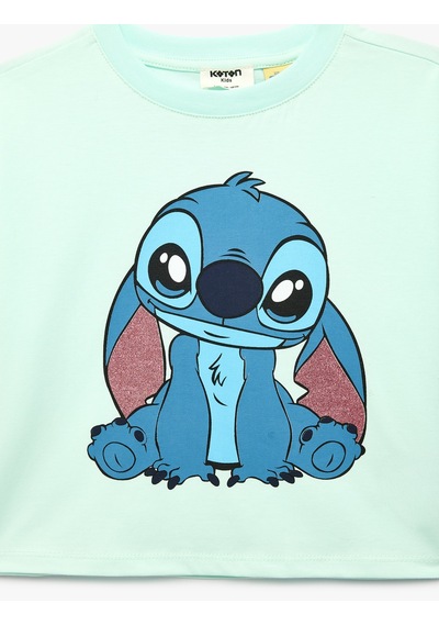 Koton Lisanslı Stitch Baskılı Simli Bisiklet Yaka Kısa Kollu Pamuklu Tişört Yeşil 6skg10024ak Koton Lisanslı Stitch Baskılı Simli Bisiklet Yaka Kısa Kollu Pamuklu Tişört Yeşil 6skg10024ak