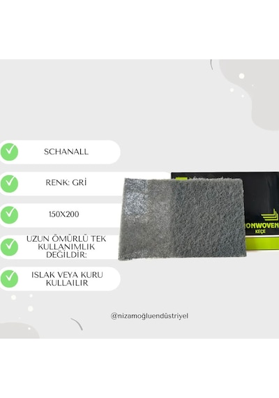 20 Adet Gri Keçe Aşındırıcı Zımpara 150mm 200mm Schanall