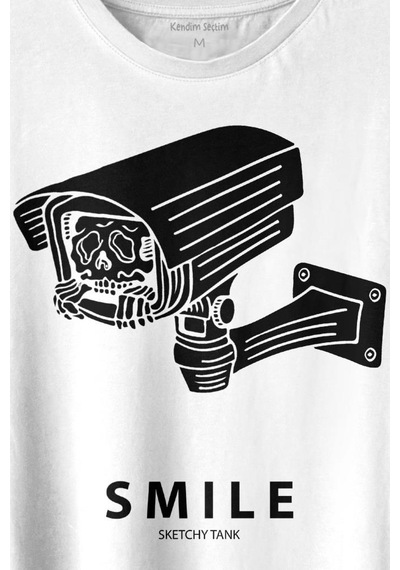 Kamera Smile Selfie Big Brother Baskılı Tişört Unisex T-shirt 001