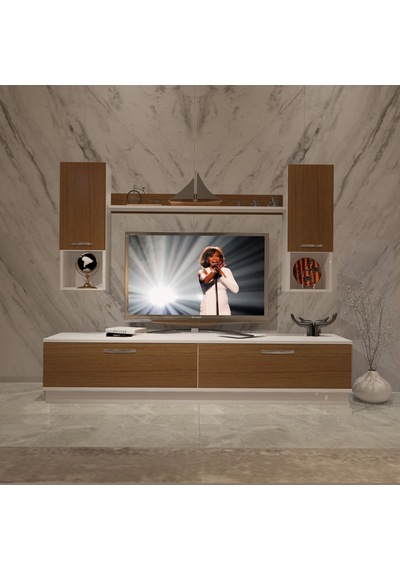 Decoraktiv Eko 5dab Mdf Std Tv Ünitesi Tv Sehpası Beyaz - Ceviz