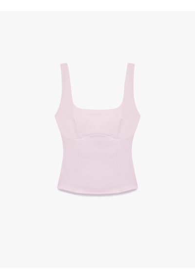 Koton Slim Fit Arkası Fiyonklu U Yaka Kolsuz Bluz Pembe 5sal30271ık Gül