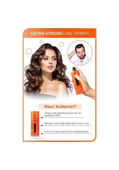 Morfose Ultra Strong Saç Spreyi Turuncu 3 x 75 ML
