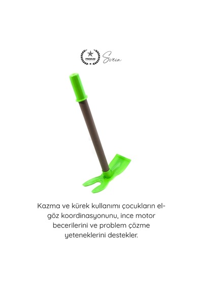 Kazmakürek İkili Bahçe Seti Çocuk Kazma Kürek Oyuncak Kum Plaj Toprak Bahçe Oyun Seti Dayanıklı Pla