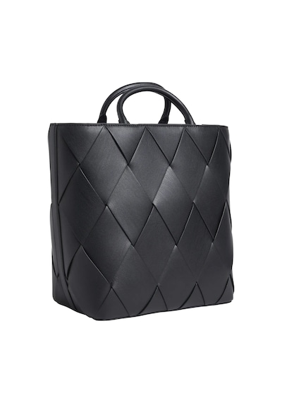 Calvin Klein Ck Woven Medıum Tote, Beh Siyah Kadın Çanta