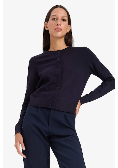 Defacto Regular Fit Bisiklet Yaka Hırka D6282ax25aunv95 Lacivert