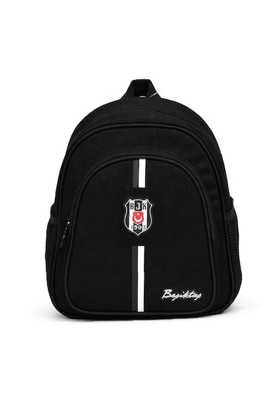 Beşiktaş Lisanslı Kanvas Anaokulu Çantası - Siyah Beyaz Çizgili Kreş Sırt Çantası