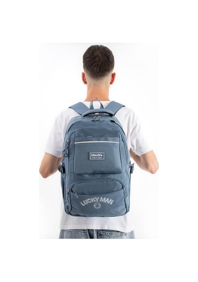 Ventis Unisex Set Okul Çantası Kalemlikli 2'li Lise Ortaokul Sırt Çantası 43 30 Cm Çok Cepli Vnt7-g Mavi