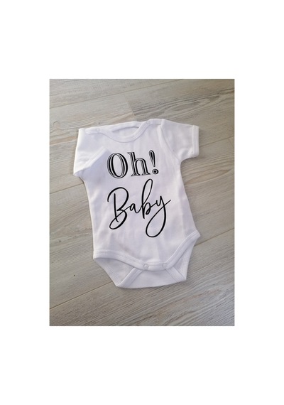 Babylimon Oh Baby Tasarım Beyaz Zıbın Body Beyaz - 132207972 Beyaz