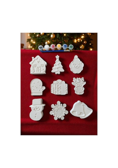 Yılbaşı Noel Taş Boyama Seti 3d Büyük Boy Kardan Adam Noel Baba Yılbaşı Evi Seti 9 Parça
