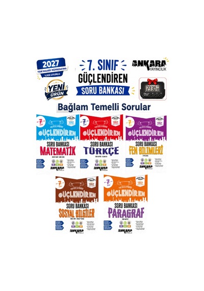 2027 7.sınıf Güçlendiren Mat-fen-türk.-sos-parag. Bağlam Temelli %100 Yeni Müfredat Soru Bankası Seti+kronometre