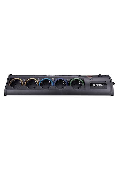 S-lınk Prz01 Prizhive 3m 1860 Joule 1.5mm 1 Usb 1 Typec 2.1a/5v 16a 250v 3680w 10'lu Akım Korumalı Priz Siyah