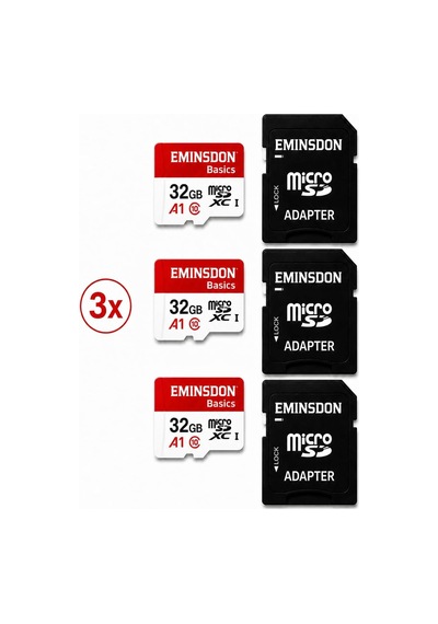 32gb 3 Adet Hafıza Kartı Mini Kamera Ev Araç Güvelik Kamerası Uyumlu Telefon Micro Sd Class10
