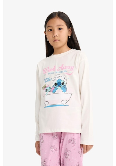Defacto Kız Çocuk Disney Lilo & Stitch Pijama Takımı Uzun Kollu Üst Uzun Alt F7356a825auer105 Ekru Defacto Kız Çocuk Disney Lilo & Stitch Pijama Takımı Uzun Kollu Üst Uzun Alt F7356a825auer105 Ekru