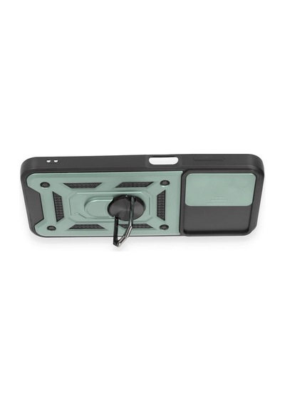 Uray Store Samsung Galaxy Uyumlu  M14 5g Kılıf Pars Lens Yüzüklü Silikon - Yeşil