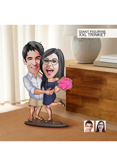 Bk Gift Kişiye Özel Sevgililer Karikatürlü Büyük Boy Ahşap Biblo-108 Arkadaşa Hediye , Sevgiliye Hediye, Kişiye Özel Biblolar Kobitmeyen137606 Bk Gift